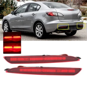Par de luces reflectoras de parachoques trasero rojas LED para Mazda 3 2010-14 15 - Imagen 1 de 11