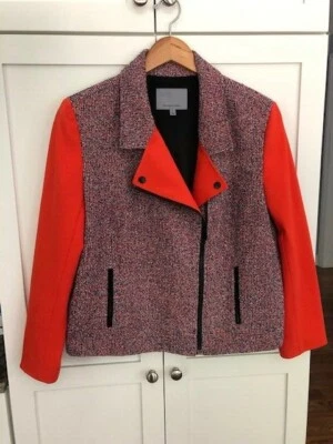 Chaqueta corta de tweed para mujer Classiques Entier XL con mangas naranjas Foto 1 de 4