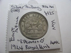 Moneda de plata chelín de África Oriental de 1924 rey Jorge V sin circular #1924.AU1 - Imagen 1 de 10