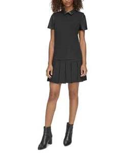 Nuevo Top de cuero mangas/cuello para mujer KARL LAGERFELD con ribete en contraste en XS - Imagen 1 de 2