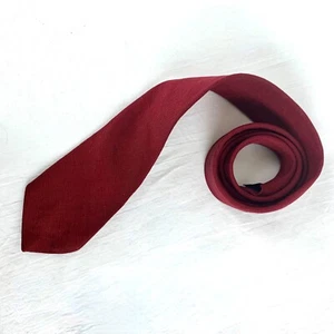 Vintage Rooster Wine Red Necktie Moygashel Irish Linen Summer Tie 3 inch Wide - Picture 1 of 8