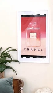 RARE! Andy Warhol Chanel No.5 Orig Store Promo Display Poster Red Pink 30”X 20" - Picture 1 of 14