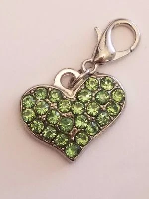 Dije colgante de diamantes de imitación de aleación, grado A, con broche de langosta, corazón, plata  Foto 1 de 4