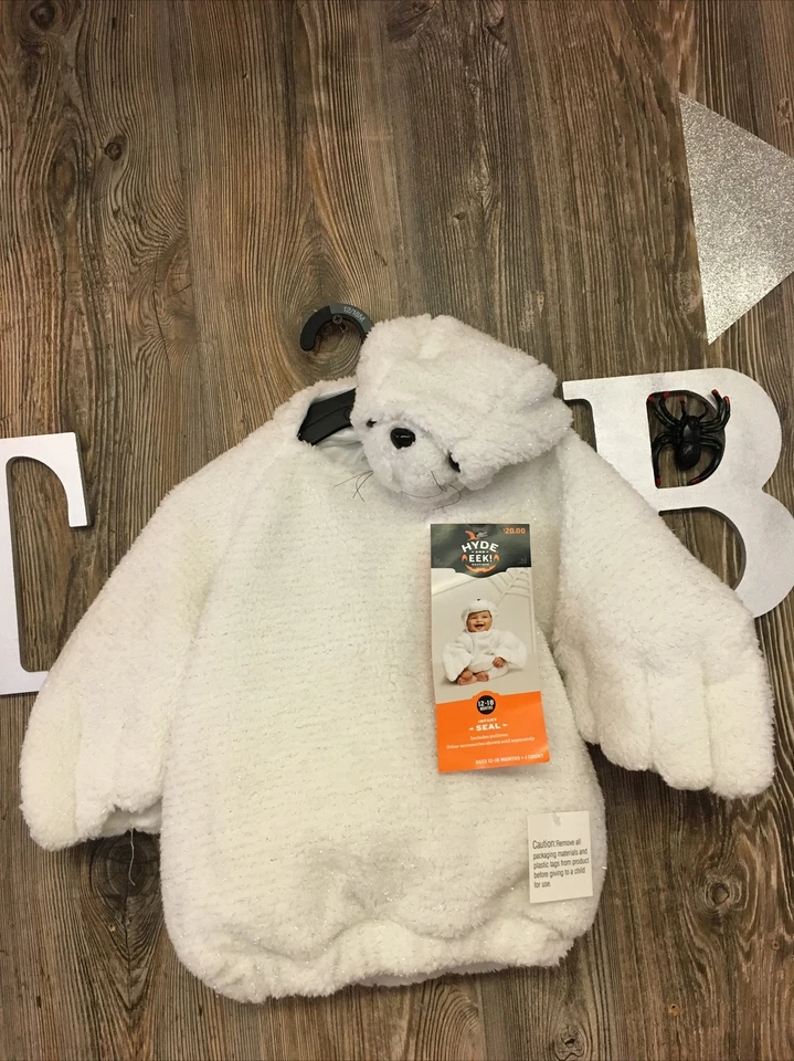 Hyde and EEK 12 - 18 Months Pullover Baby White Seal Costume With Tags