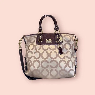 COACH Madison Julianne Op Art Signature Tote Large Satchel Shoulder Bag 12963 - Image 1 of 4