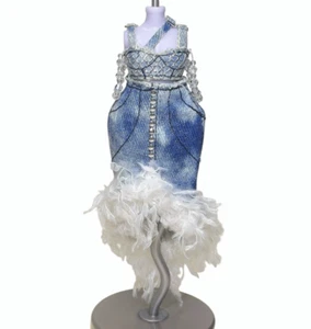 Lol Omg Desfile de Moda Dama Trenzas Muñeca Denim Pluma Conjunto Cristal Top Falda - Imagen 1 de 5