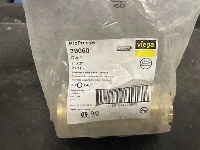 Nueva válvula de retención Viega Propress 79060 ProPress cable cero, P x P 2"" X 2"" Foto 1 de 2