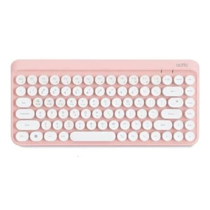 Actto Retro Mini Wireless Keyboard Korean/English Layout Pink / KBD-50 - Picture 1 of 9