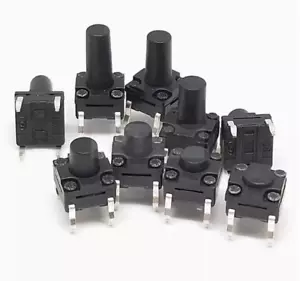 Tactile Switch Push Button Switch 6x6x4.3/5/6/6.5/7/8/9/10/11/12mm Waterproof - Picture 1 of 3