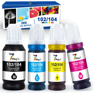 4er 104 Drucker Tinte Refill für EPSON Ecotank ET-2820 ET-2821 ET-2825 ET-2826