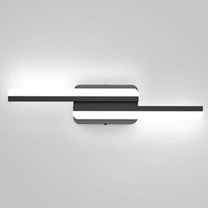 Ralbay Modern LED Black Vanity Light 24” 24W Frosted Aluminum Matte Black 6000K - Picture 1 of 4