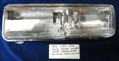 Nuevo conjunto de faros de pasajero derecho Buick Regal 1988-1996 cupé con soporte Foto 1 de 4