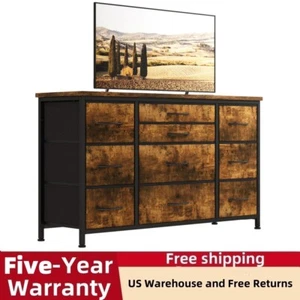 Dresser For Bedroom Wide Dresser With 10 Drawers 55 Inch Tv Stand w/Power Outlet - Picture 1 of 11