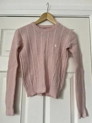 Jack Wills The Tinsbury cable knit pink jumper, size 6 - Image 1 of 4