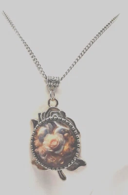 Halskette, Anhänger, Glas Cabochon verschiedene Ausführungen, Handarbeit, Unikat - Bild 1 von 4