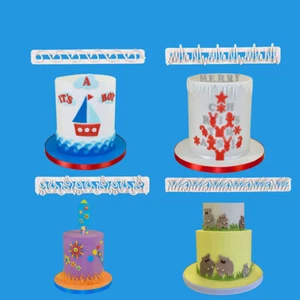 FLAME WAVES ICICLE GRASS Fire Fondant Cookie Cutter Cake Decor Baking Mould Tool - Picture 1 of 9