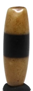 Himalayan Nepali Indo Tibet Stripe Black White Agate Dzi Bead Amulet Pendant Zhi - Picture 1 of 10