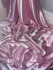 1 METER BABY PINK PREMIUM CRISP FEEL TAFFETA BRIDAL FABRIC 58” WIDE - Picture 1 of 5