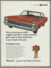 1966 PLYMOUTH FURY publicité, toit rigide 2 portes, Sport Fury