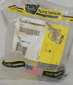 Apollo Powerpress Kohlenstoffstahl Gas Außengewinde Adapter PWR7482123 - Bild 1 von 4