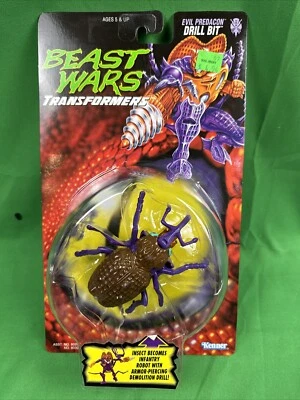 Transformers Beast Wars Evil Predacon Drill Bit 1996 Kenner Vintage Sealed  - Image 1 of 4
