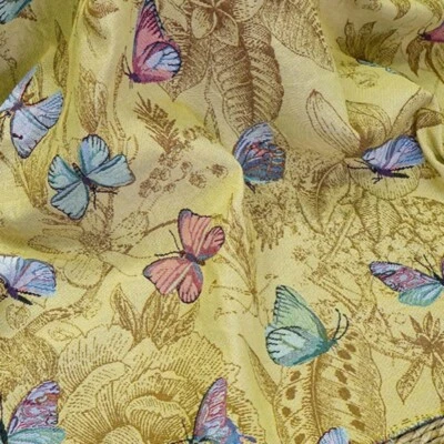 复古蝴蝶花卉提花挂毯内饰装饰艺术面料 DIY — 第 1/4 张图片