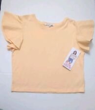 Celebrity Women Flutter Sleeve Tee Crewneck Short-Sleeve Peach  XL Brand New