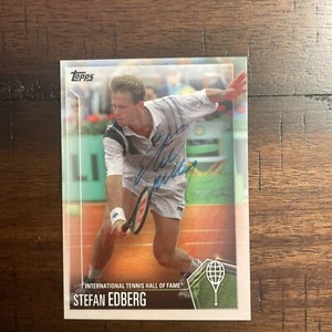 STEFAN EDBERG SIGNED 2019 TOPPS TENNIS HOF CARD TENNIS-No COA