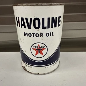Texaco Havoline 1966 lata de aceite de motor original 1 qt. ¡Lata sin tapa! - Imagen 1 de 8