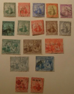 Тринидад и Тобаго. Лот из 17. 1910-20-е, Красный Крест полупочтовый 1915-16. Б/у. - Изображение 1 из 4