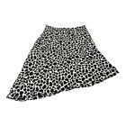 INC Women's Size 10 Black White Animal Print Side Zip  Lined Maxi Skirt