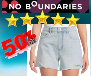 Pantalones Cortos Denim No Boundaries Juniors TALLA 17 Tiro Alto, Azul Claro Lavado, NUEVO - Imagen 1 de 15