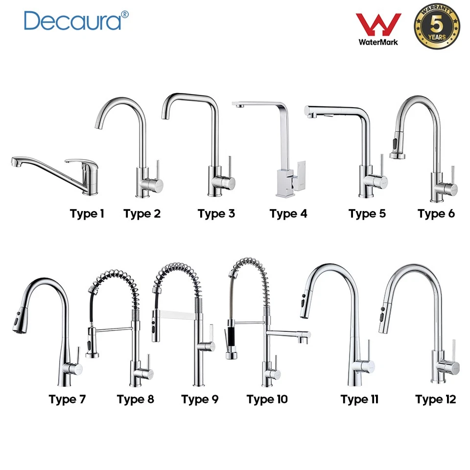 Decaura WELS Kitchen Tap Sink Mixer Taps Chrome Laundry Faucet Swivel Modern - image 1 of 1