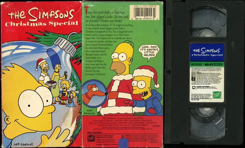 SIMPSONS CHRISTMAS SPECIAL 1991 VHS JULIE KAVNER FOX VIDEO TESTED - Image 1 of 1