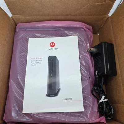 Motorola MG7550 Cable Modem Plus AC1900 WiFi Router REFURBISHED - Image 1 of 3