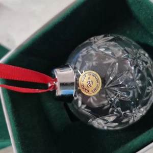 Vintage Tschechoslowakei handgeschliffen Kristall Weihnachtsschmuck Kugel - Bild 1 von 3