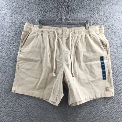 Pantalones Cortos Chinos Ocean Pacific Para Hombre XXL Beige Cintura Elástica Cordón tiro Alto Foto 1 de 4