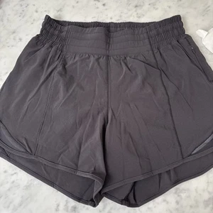 Lululemon Hotty Hot 4" Mesh Lightweight Gym Running Shorts Size 4 Black - Picture 1 of 8