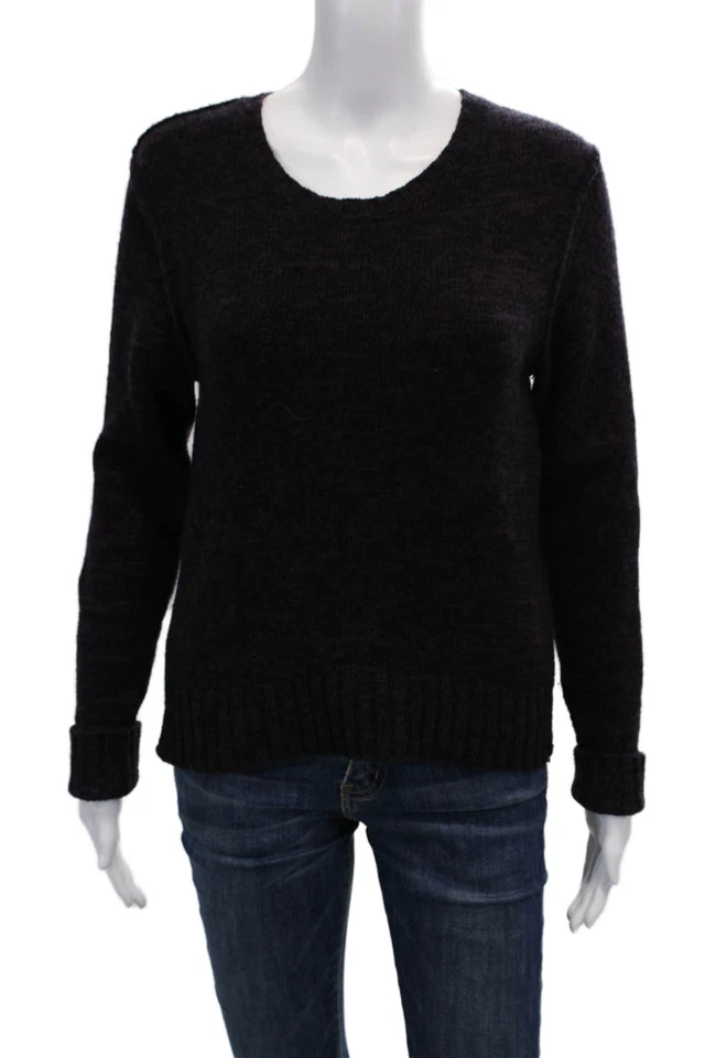 Suéter Otoño Cachemira Mujer Cachemira Cremallera Tejido Cuello Redondo Púrpura Talla M Foto 1 de 4