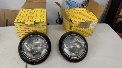 Porsche 911 912 930 Headlights and Rings Black Pair Left and Right Set Used - Image 1 of 4