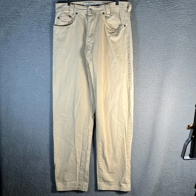 Pantalones para hombre Diesel Industry 34x32 beige caqui pierna recta hechos en Italia de colección Foto 1 de 4