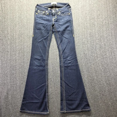 Pantalones de mezclilla Big Star Liv para mujer 25R lavado oscuro corte bota acampanado elástico azul Foto 1 de 4