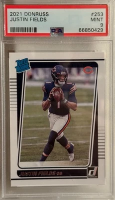 2021 Panini Donruss Justin Fields Base PSA 9 - Image 1 of 2