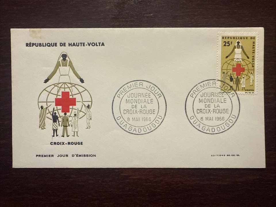 ВЕРХНИЙ ВОЛЬТА FDC ОБЛОЖКА 1966 ГОД КРАСНЫЙ КРЕСТ МЕДСЕСТРА ЗДОРОВЬЯ МАРКИ - Изображение 1 из 1