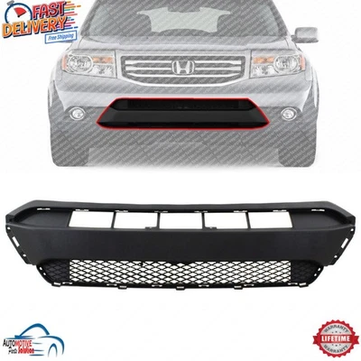 NEW FRONT BUMPER COVER GRILLE BLACK PLASTIC FITS 2012-2015 HONDA PILOT HO1044100 - Image 1 of 4
