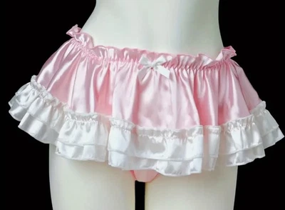 Vtg Style 2nd Skin Satin & Pink Skirt w Build In Bikini Panties XL NEW - Image 1 of 4