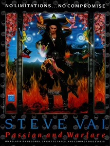 vtg STEVE VAI PASSION & WARFARE MAGAZINE PRINT AD Album Release PINUP PAGE - Picture 1 of 1
