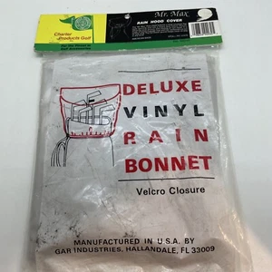 Charter Products Golf Inc Deluxe Vinyl Rain Bonnet Hook Loop USA Vintage - Picture 1 of 6
