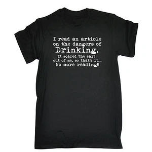 Dangers Of Drinking T-SHIRT Alcoholic Humor Drink Party Funny Gift Birthday - Picture 1 of 9