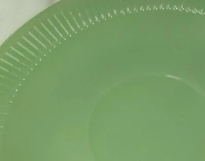 Set of 3 Vintage Unmarked Jadeite Fire King? Ribbed Green Cups & Saucers - Picture 1 of 5